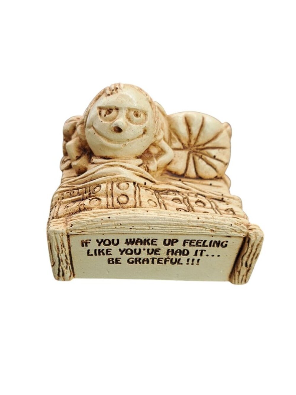 Vintage 1974 Paula Figurine If You Wake Up Be Grateful Humor Statue Bed Naughty